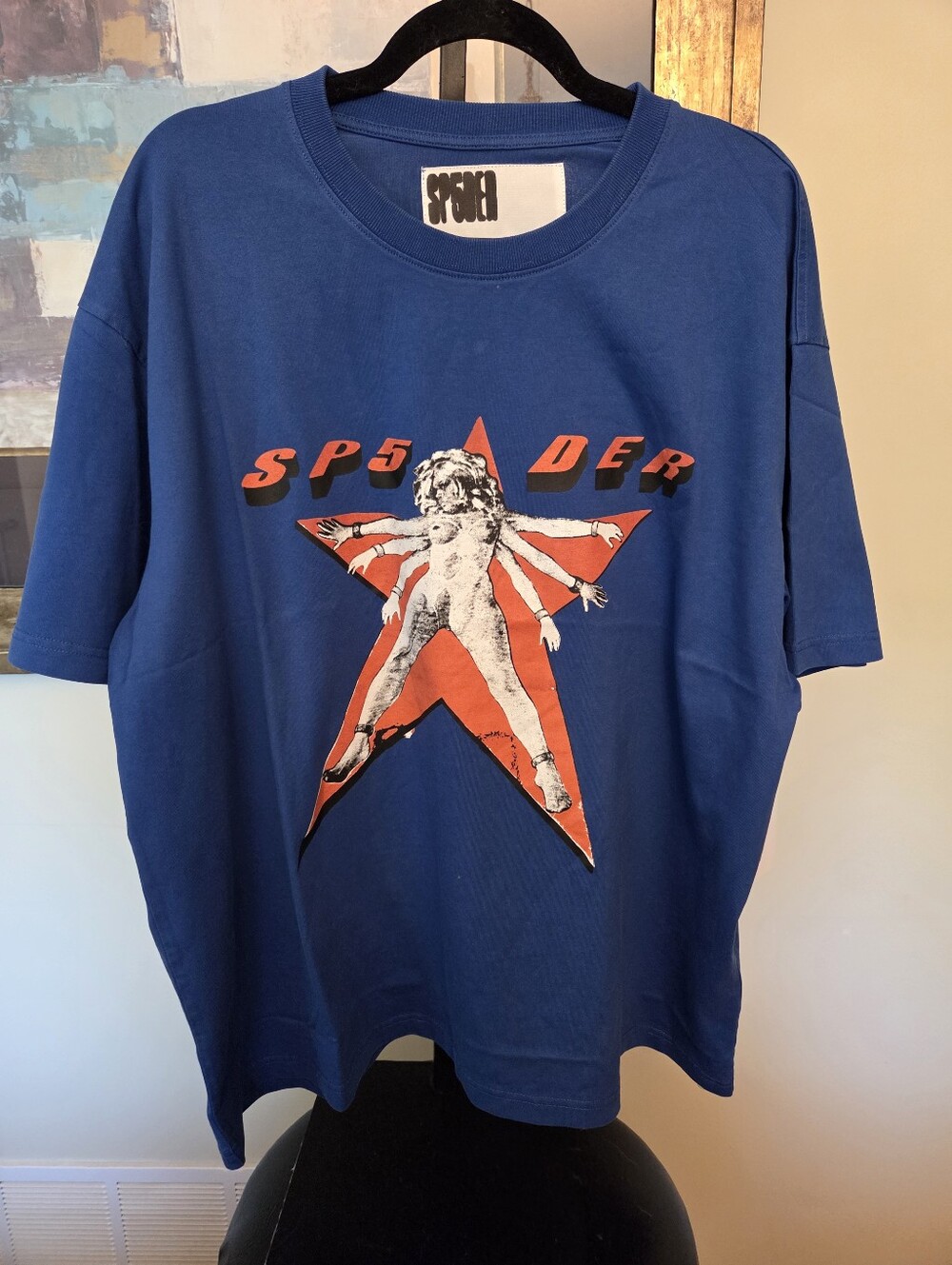 NWT Sp5der Blue Star Girl Graphic Tee 2XL